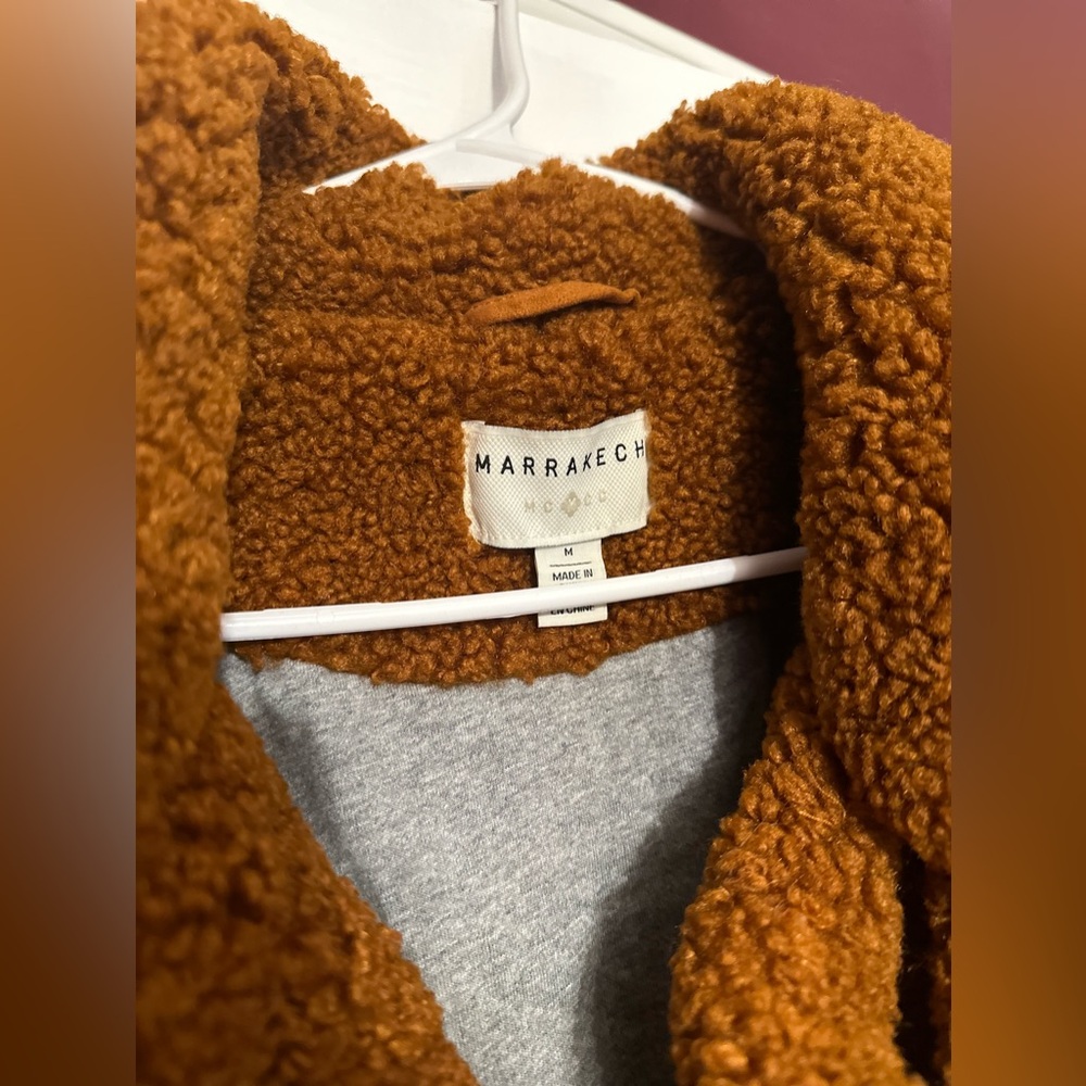 Anthro Marrakech Orange Sherpa Jacket - Picture 4 of 5